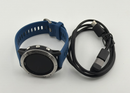 Garmin Fenix 6 Black With Silver Hardware With Navy Blue Bands GPS Used