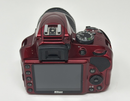 Nikon D3400 Red with AF-P DX Nikkor 18-55mm 1:3.5-5.6G VR Lens Good
