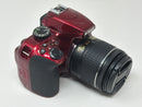 Nikon D3400 Red with AF-P DX Nikkor 18-55mm 1:3.5-5.6G VR Lens Good