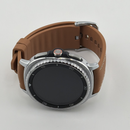 Samsung Galaxy Watch 8 Classic 46mm Silver Caramel Hybrid Band Excellent