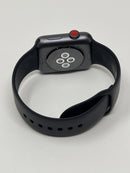 Apple Watch Series 3 42mm Space Gray Aluminum Black Band A1861 Cellular Used