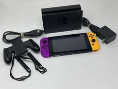 Nintendo Switch with Neon Purple and Orange Joy-Con Hac-001 Good