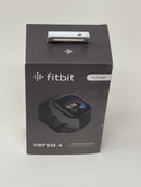 FitBit Versa 4 Graphite Aluminum Case With Black Infinity Band FB523 Very Good