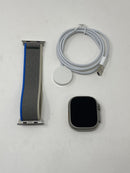 Apple Watch Ultra 2 49MM Titanium Case Blue/Gray Trail Loop Cellular Very Good
