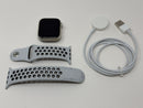 pple Watch Series 7 45MM Starlight Aluminum Case Bone/Black Nike Cellular Good