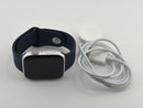 Apple Watch Series 5 44mm Silver Aluminum Case Midnight Band GPS Cellular Good